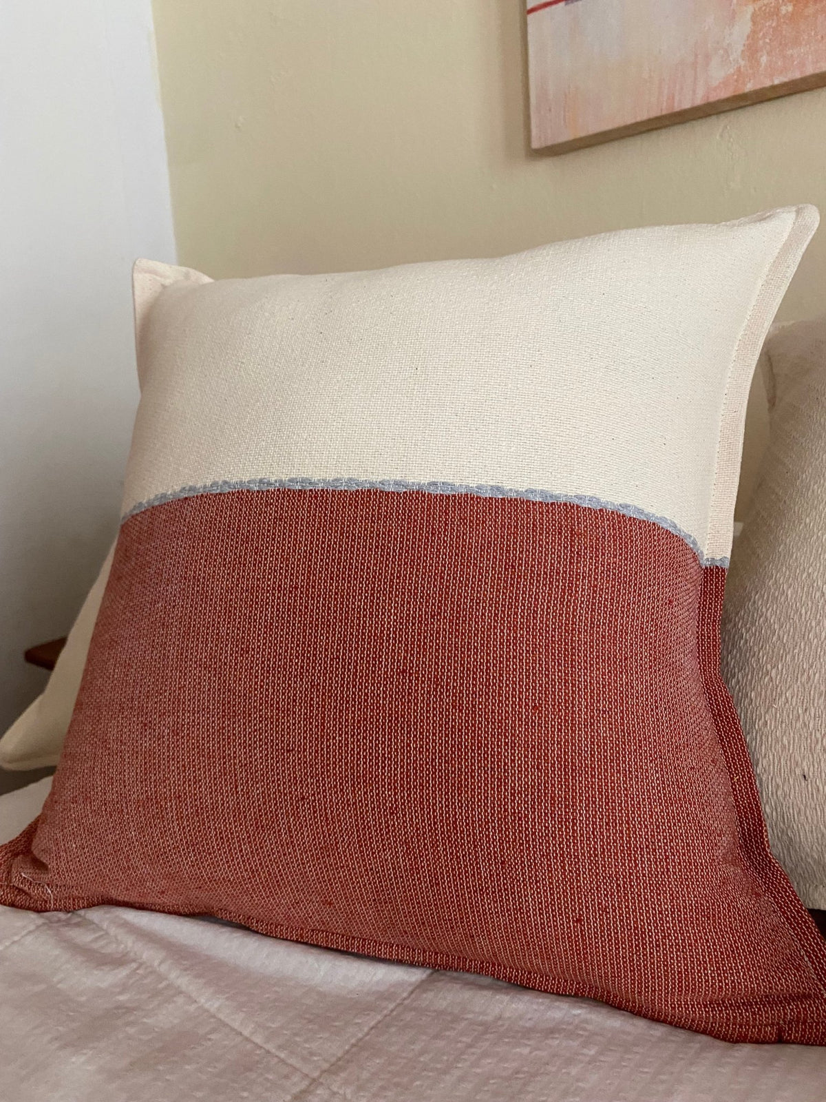 Funda de Cojín Tejida en Telar Modelo Ladrillo - Xihue