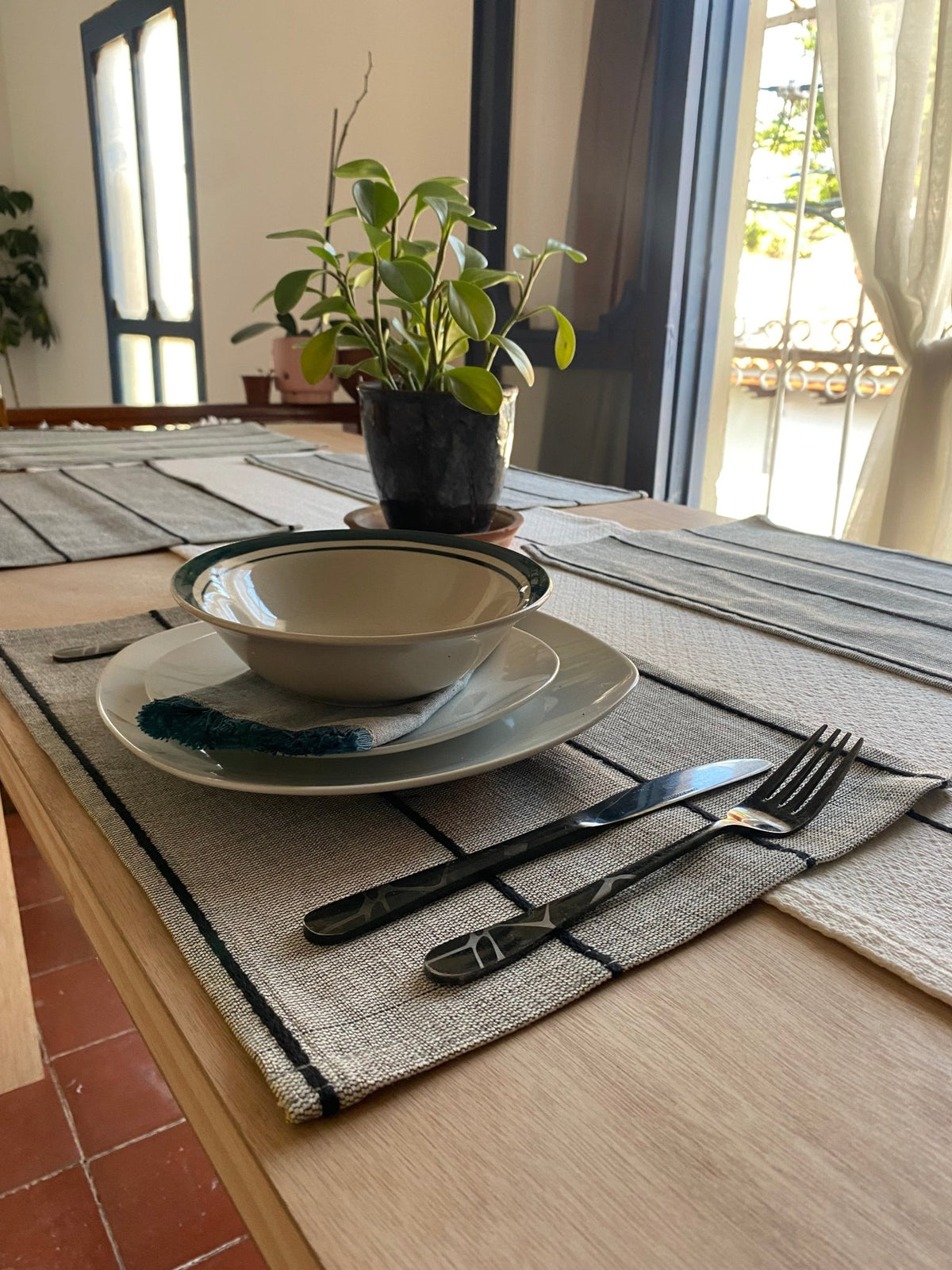 Mantelitos artesanales plata set 4 piezas - Xihue