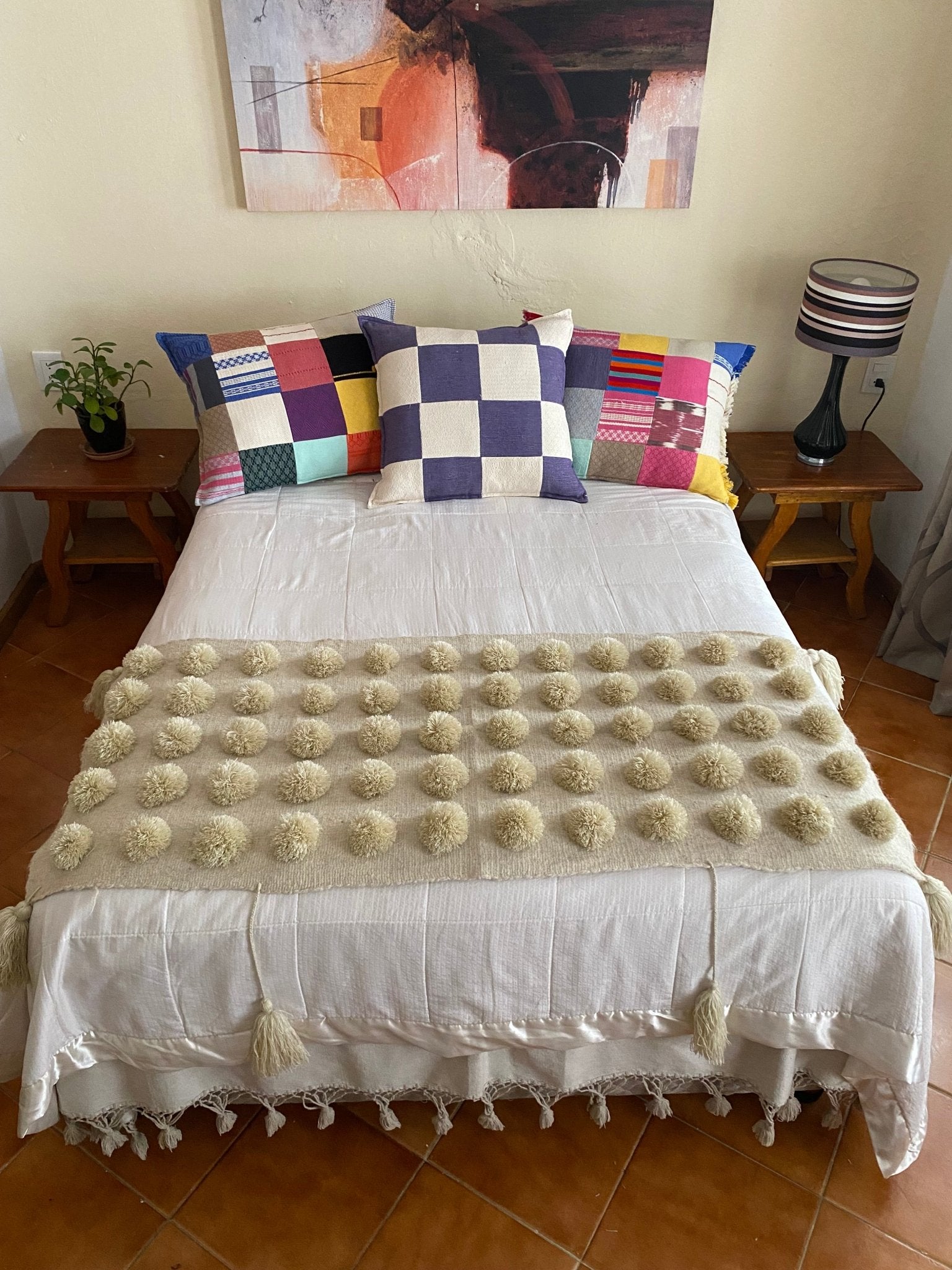 Pompom chal de lana Nube - Xihue