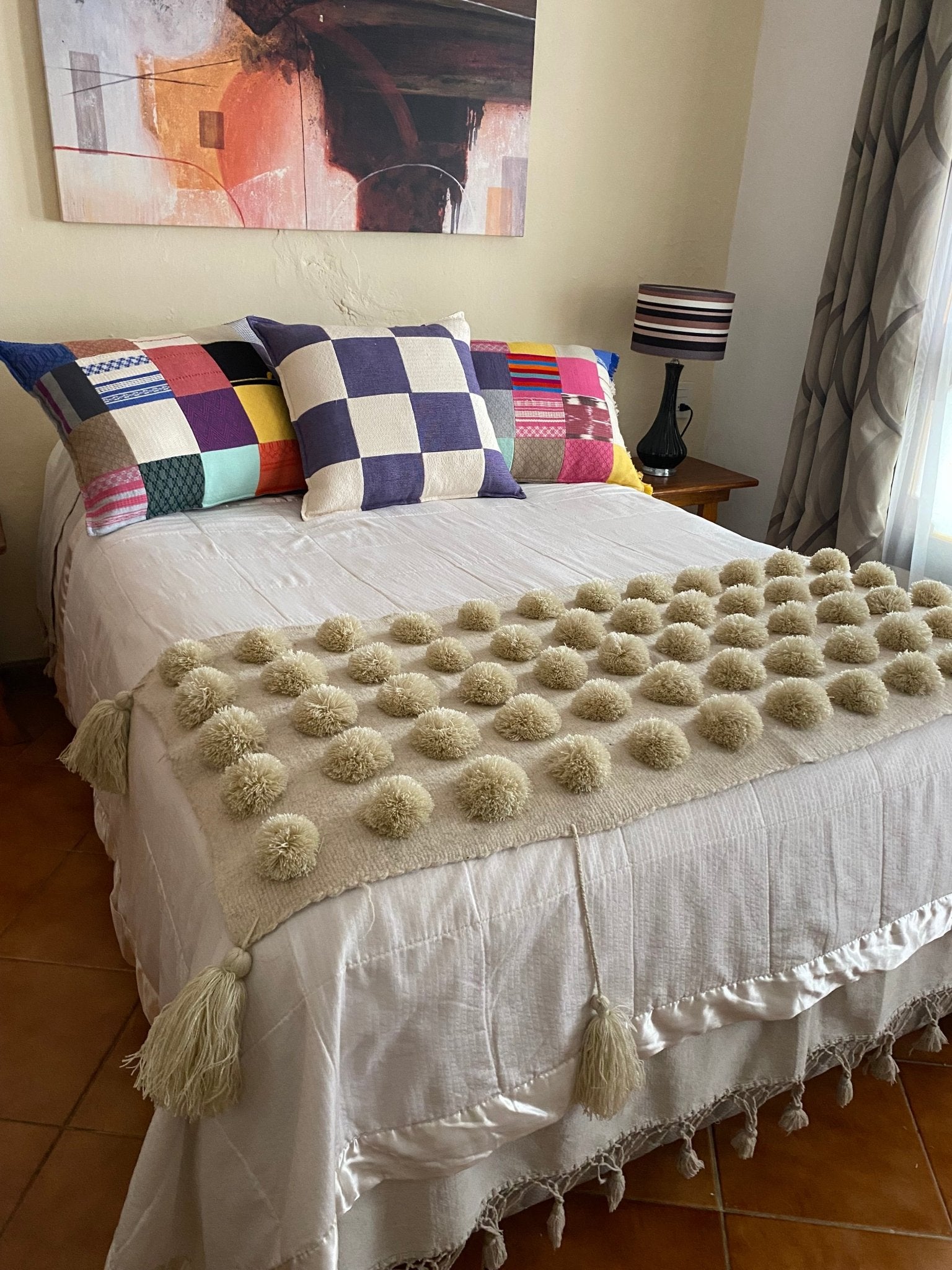 Pompom chal de lana Nube - Xihue